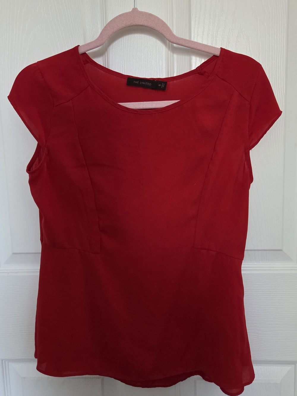 The Limited Red Cap Sleeve Blouse